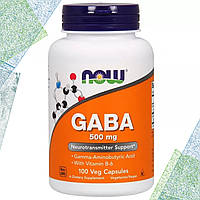 ГАБА NOW Foods GABA (ГАМК, Гамма Аминомасляная Кислота) 500 мг 100 вегетарианских капсул