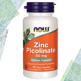 Цинк Піколінат NOW Foods Zinc Picolinate 50 мг 120 вегетаріанських капсул