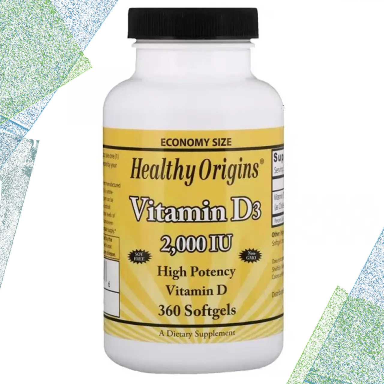 Вітамін Д3 Healthy Origins Vitamin D3 2.000 IU 360 гелевих капсул