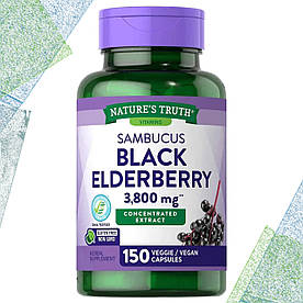 Чорна Бузина Nature's Truth Sambucus Black Eldelberry 3800 мг 150 вегетаріанських капсул