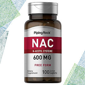 Відхаркуюче Piping Rock NAC N-Acetyl Cysteine 600 мг 100 таблеток (каплетс)