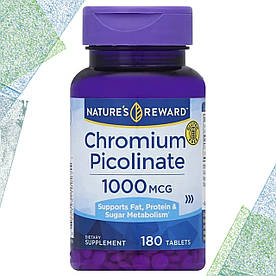 Хром піколінат Nature's Reward Chromium Picolinate 1000 мкг 180 таблеток