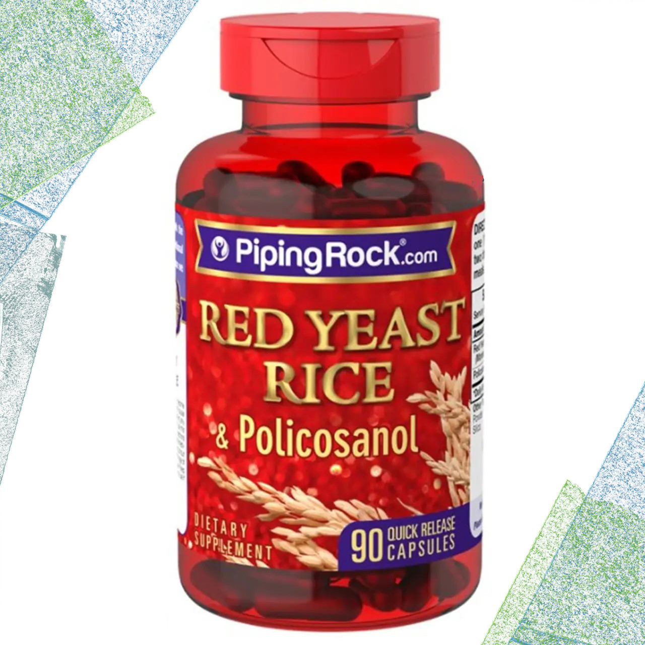 Красный дрожжевой рис + Поликозанол Piping Rock Red Yeast Rice & Policosanol 90 капсул - фото 1 - id-p1614398444