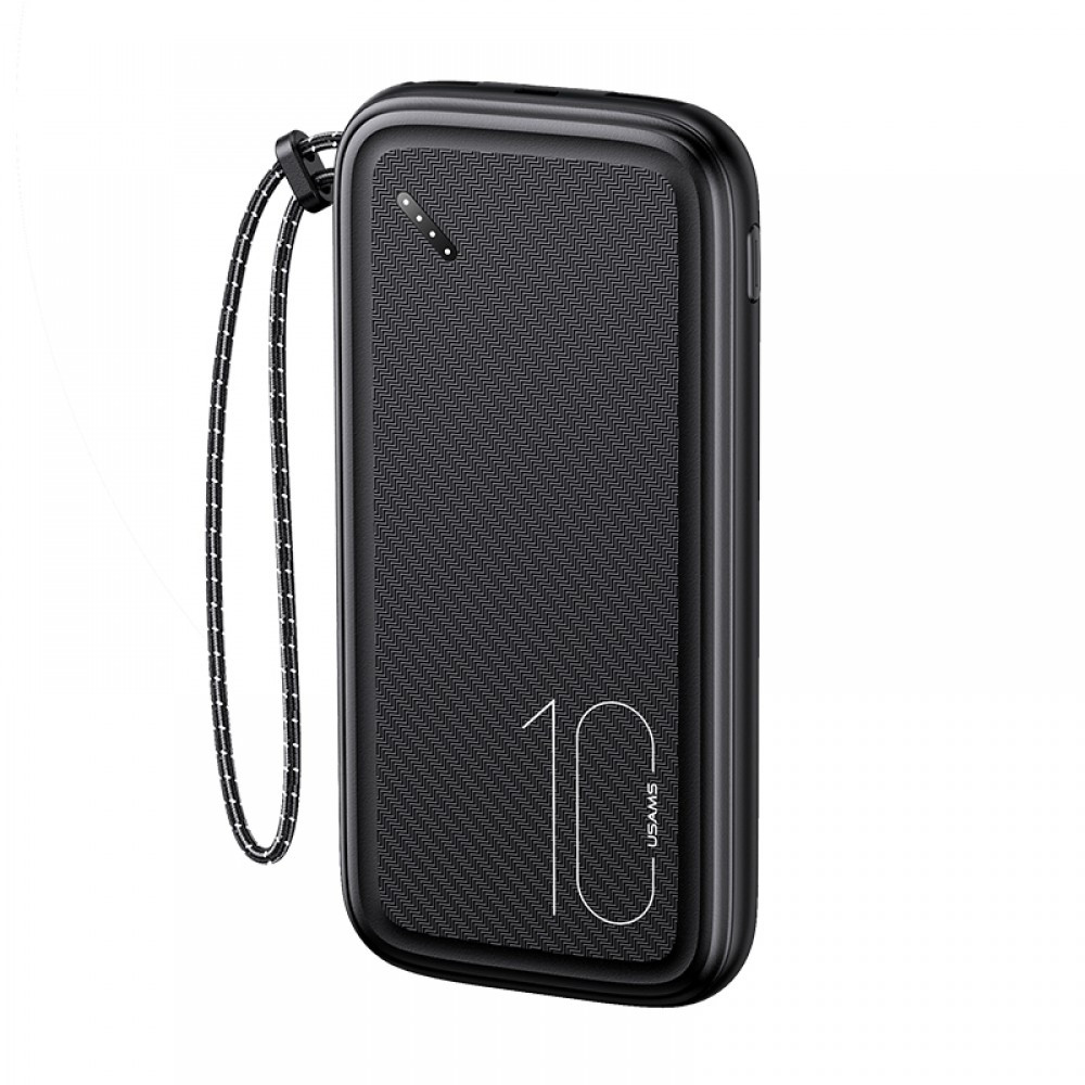 Портативний акумулятор Power bank Usams US-CD150 PB56 Dual USB with Lanyard 10000mAh Black