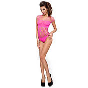 Бодістокінг Passion BS035 pink, боді, імітація топа і трусиків, фото 6