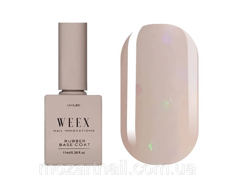 Камуфлююча база Weex Confetti Base 01 (блідо-рожевий з конфетті), 11ml