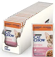 Cat Chow Kitten С индейкой и цукини в желе влажный корм для для котят консерва пауч 26*85 гр