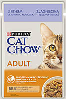 Cat Chow Adult С ягненком и зеленой фасолью в желе влажный корм для кошек консерва пауч 85 гр