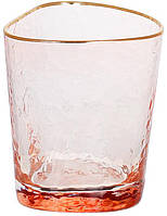 Набор стеклянных стаканов 4 штуки Diva Pink 350мл розовый с золотым кантом