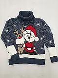 Дитячий светр Дід мороз з оленем на хлопчиків 5,6 років, фото 4