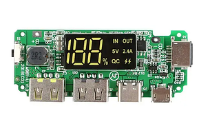 Модуль павербанка 2 USB 5В 1А 2.4 А для 18650 акумуляторів