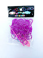 Резинки для плетения браслетов фиолетовые 200шт