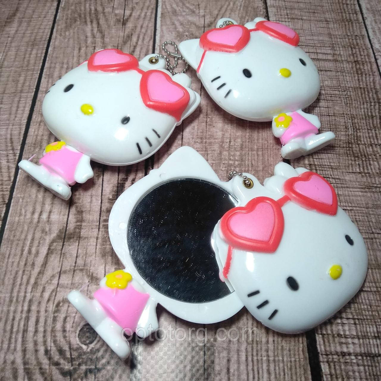 Брелок - зеркальце з котом Hello Kitty 9*6,5 см