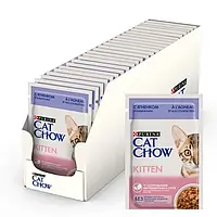 Cat Chow Kitten с ягненком и цуккини кусочки в соусе влажный корм для для котят консерва пауч 26*85 гр