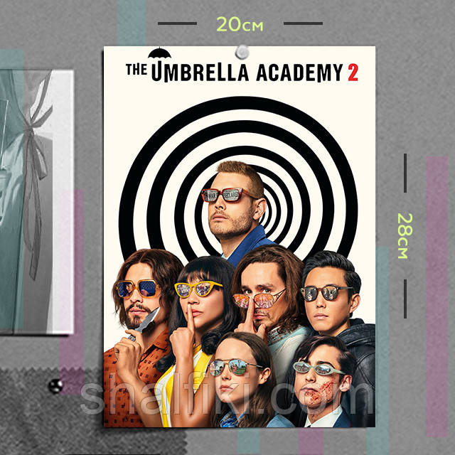 "Академия Амбрелла / Umbrella Academy" плакат (постер) розміром А4 (20х28см)