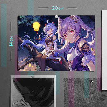 "Гань Юй і Ке Цин (Геншин / Genshin)" плакат (постер) розміром А5 (20х14см)