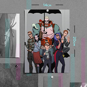 "Академия Амбрелла / Umbrella Academy" плакат (постер) розміром А5 (14х20см)