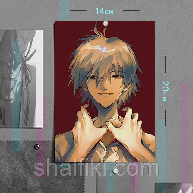 "Каору Нагиса (Евангелион / Evangelion)" плакат (постер) розміром А5 (14х20см), фото 1