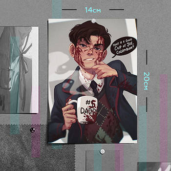 "Номер П'ять (Академия Амбрелла / Umbrella Academy)" плакат (постер) розміром А5 (14х20см)