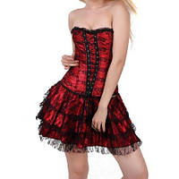 Корсет і спідниця в комплекті, corset and skirt red