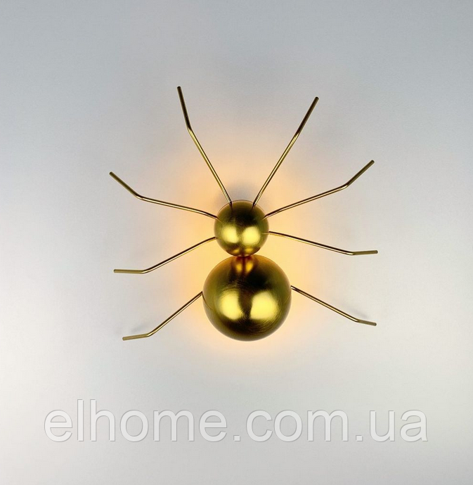 Оригінальний настінний світильник у формі павучка із теплим освітленням