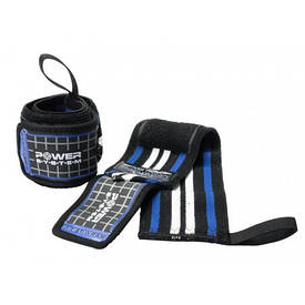 Бинти для зап'ясть (кистьові бинти), фіксатор зап'ястя Power System PS-3500 Wrist Wraps чорно-синІ