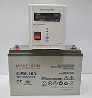 Комплект резервного живлення ДБЖ Logicpower LPY-PSW-500 + АКБ 6-FM-100 для 7-12ч роботи газового котла