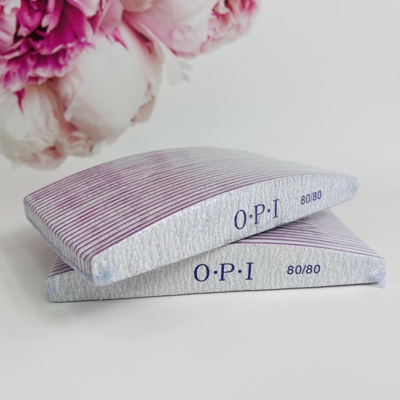 Пилка для нігтів OPI півколо 80/80 упаковка (25 шт), фото 1