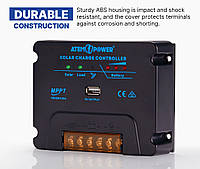 Контроллер заряда для солнечных батарей на ШИМ ATEM POWER 12/24В 20А, USB MPPT PWM