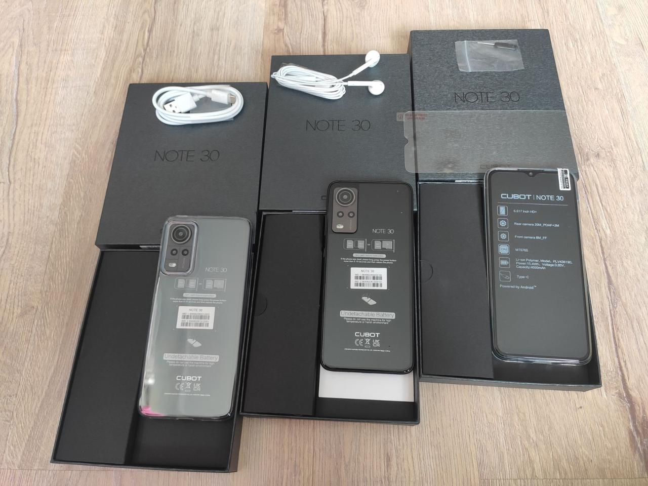 Смартфон Cubot Note 30 Black 4G 4000mAh 20MP 4\64GB + чехол+стекло+наушники - фото 1 - id-p1734928896