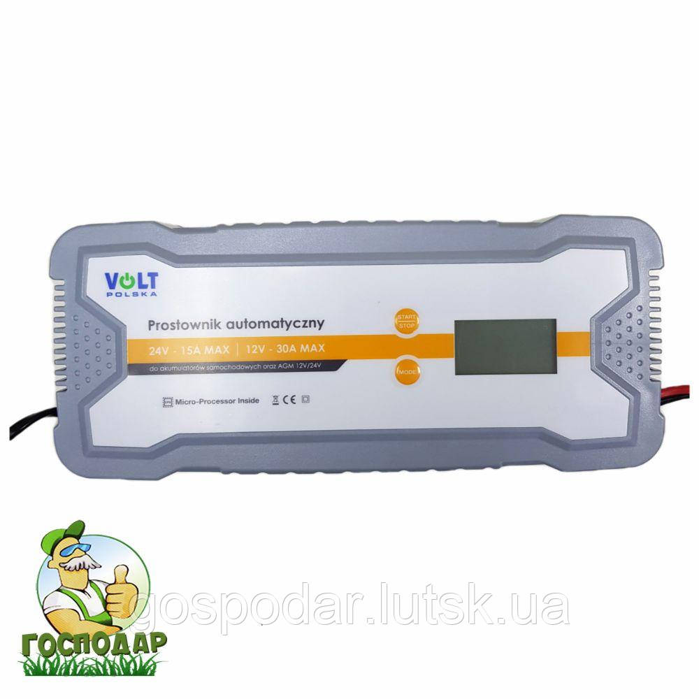Автоматичний зарядний пристрій до акумулятора Volt Poland 12V/24V, 30A (Польща)