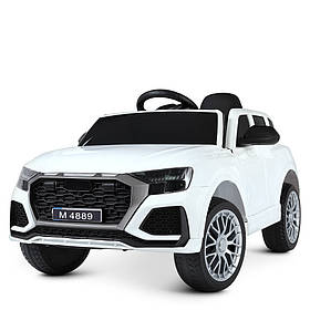 Дитячий електромобіль Audi (2 мотори 35W, 1аккум 12V7AH, MP3, USB, музика, світло, коліс EVA) M 4889EBLR-1 Білий