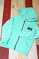 Кофта тепла для хлопчика флісова на замку ментол