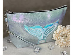 ❤️Косметичка жіноча дорожня, стильна, на блискавці, різні кольори Блакитний