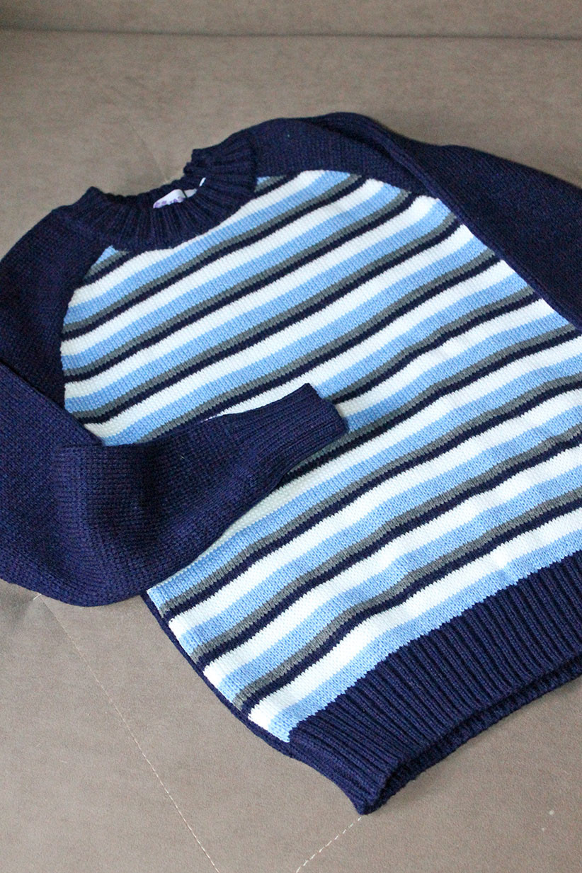 Светр для хлопчика синій у смужку 128, фото 1