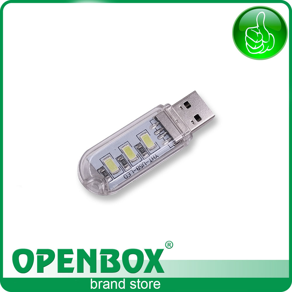 Світильник нічник USB-ліхтарик прозорий 3 x LED