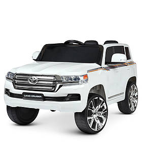 Електромобіль джип Toyota Land Cruiser дитячий (акум 2V7AH, 2 мотор 35W, музика, EVA, USB, MP3) JJ2022 Білий