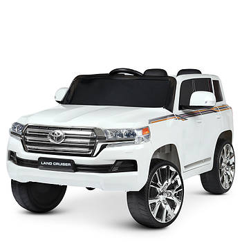 Електромобіль джип Toyota Land Cruiser дитячий (акум 2V7AH, 2 мотор 35W, музика, EVA, USB, MP3) JJ2022 Білий