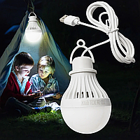 Кемпинговая лампа фонарь LED светодиодный. Резервная лампа USB 5V 7W с подвесом.