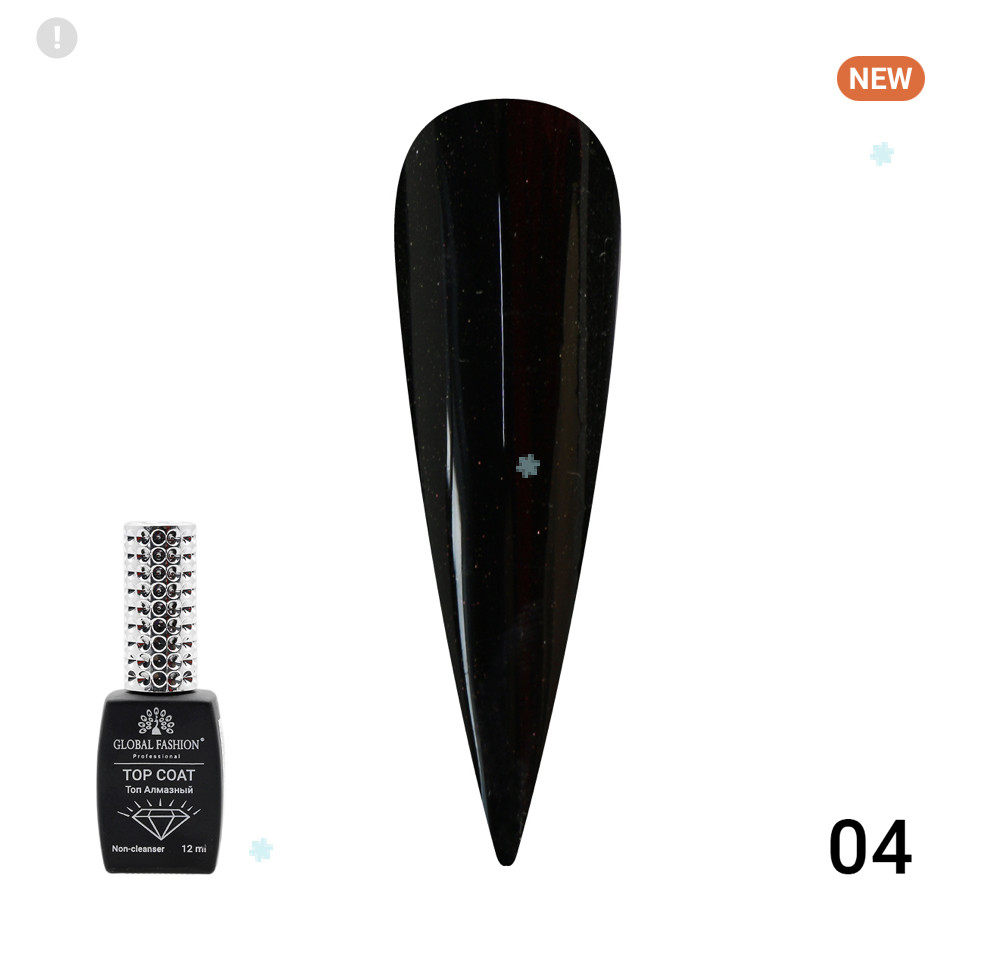 Топ з блискітками Global Fashion Galaxy Top Coat №04, 12 мл