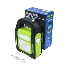 Акумуляторний ліхтар на сонячній батареї Hurry Bolt HB-9707А-1 з функцією Power Bank Зелений