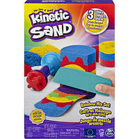 Kinetic Sand радужный микс 3 цвета творческий набор 383 грамм Rainbow Mix Set with 3 Colours Spin Master