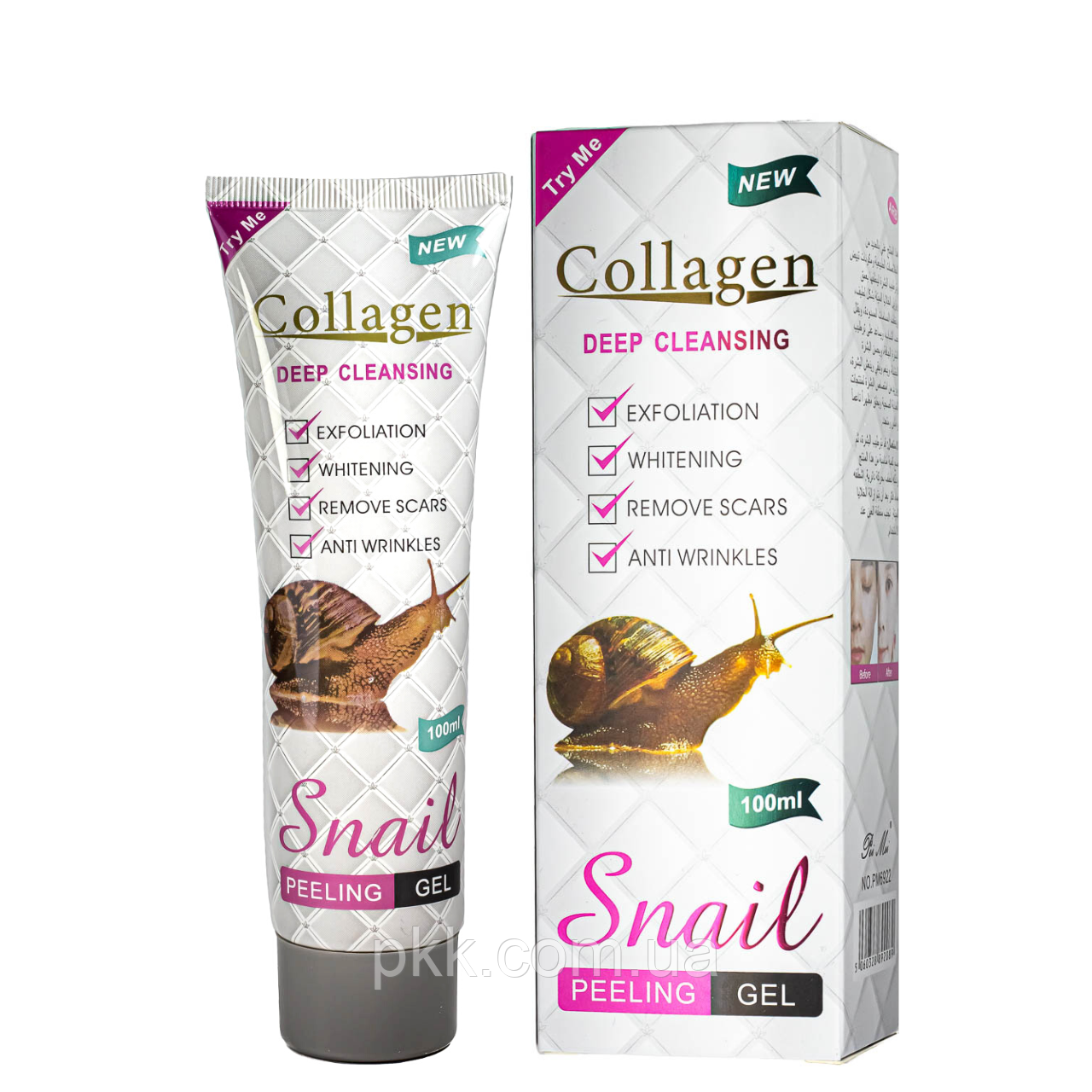 Пілінг-гель для обличчя Collagen Snail освітлюючий