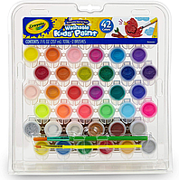 Crayola Смываемые краски 42 цвета и две кисти Kid's Washable Paint Set 42 Ct