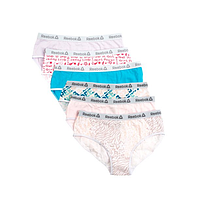 Reebok Girls Комплект трусов для девочки 6 шт Underwear Cotton Stretch Hipster Panties 6