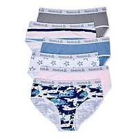 Reebok Girls Комплект трусов для девочки 6 шт Underwear Cotton Stretch Hipster Panties