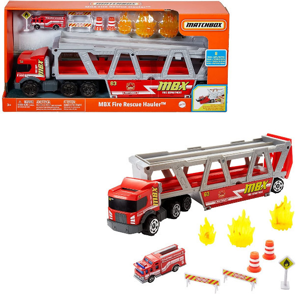 Matchbox вантажівка транспортер автовоз пожежна машина GWM23 Fire Rescue Hauler