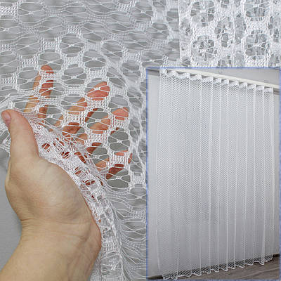 Тюль сітка, "Соти". Колір білий. Код 614т