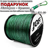 Шнур леска плетенный JOF 300м 0.6LB рыболовный X4 0.6LB Зеленый