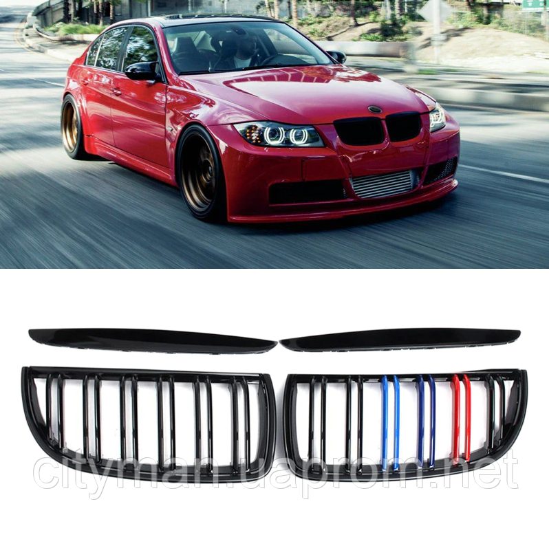 Решетка Радиатора BMW (БМВ) 3 Series Е90 Е91 (2005-2008) Глянец ...